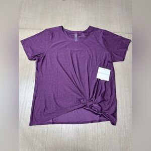 Beyond Yoga Purple Short Sleeve Knot Top